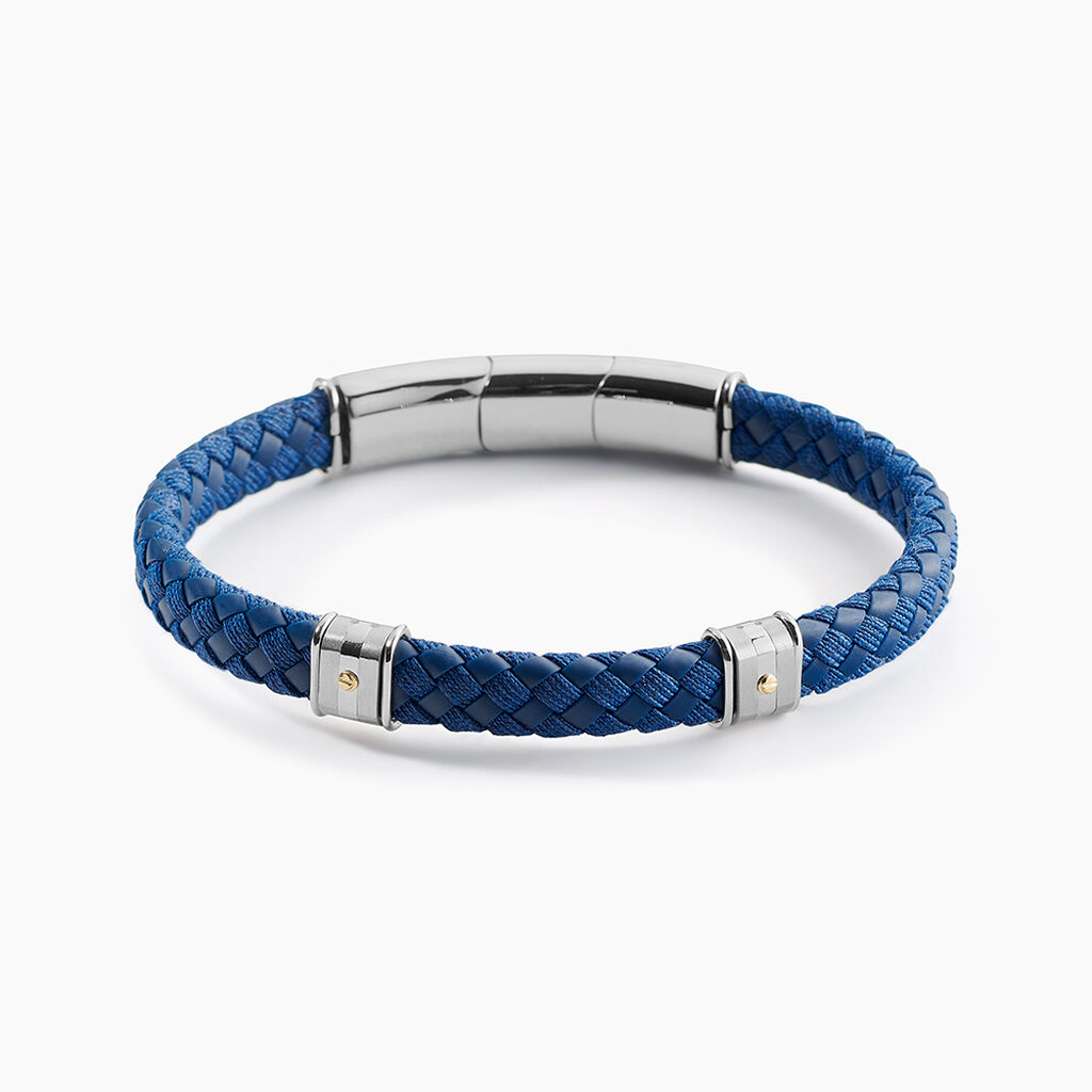 Bracelet Jourdan Kamen Cuir Bleu - Bracelets cuir Homme | Marc Orian