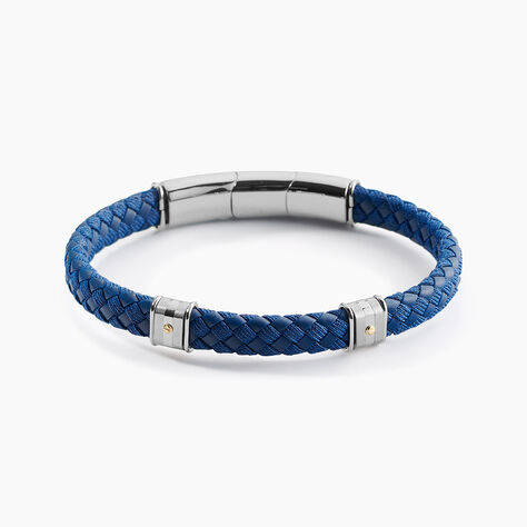 Bracelet Jourdan Kamen Cuir Bleu - Bijoux Homme | Marc Orian