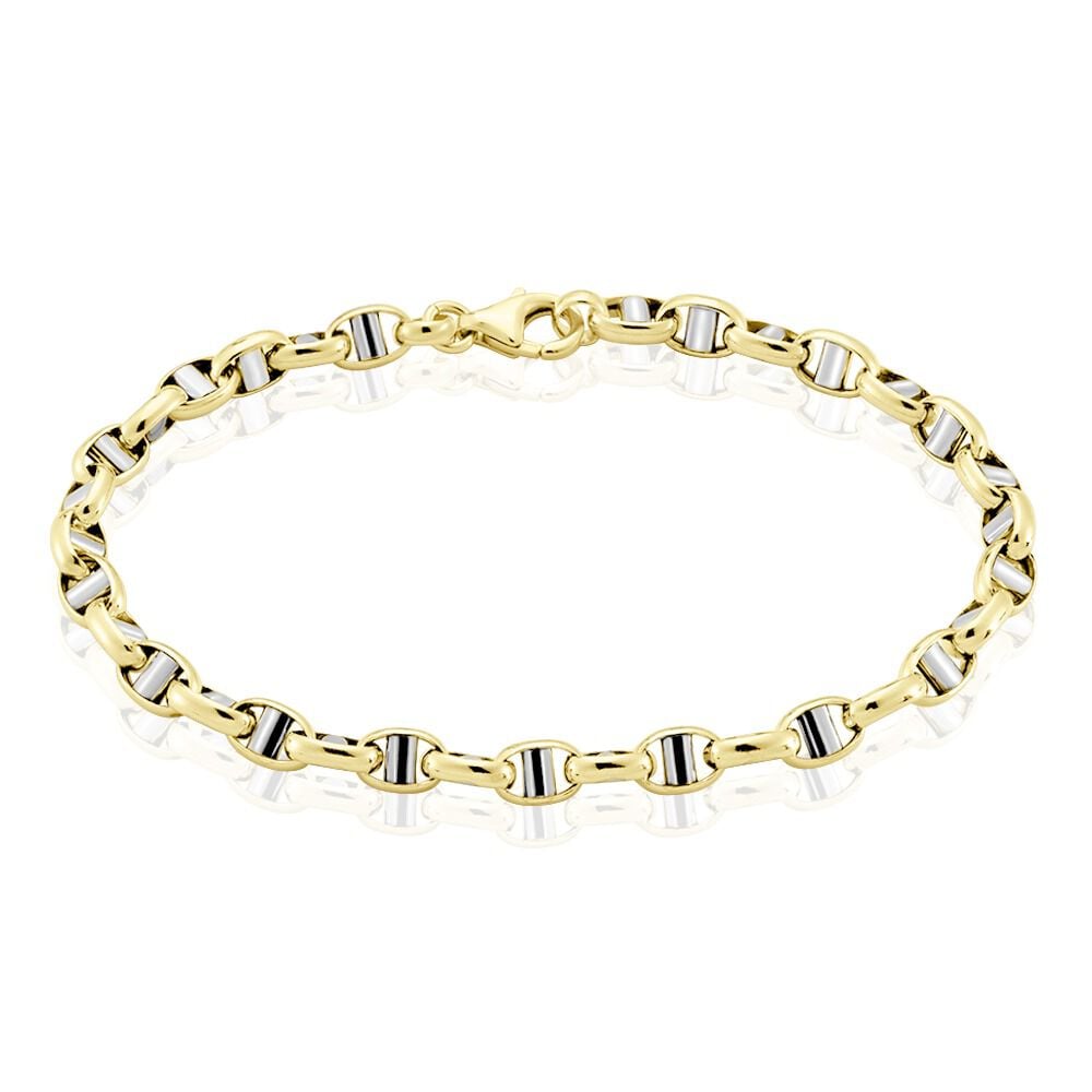 Bracelet Carlo Or Bicolore Maille Marine Ronde - Bracelets mailles Homme | Marc Orian