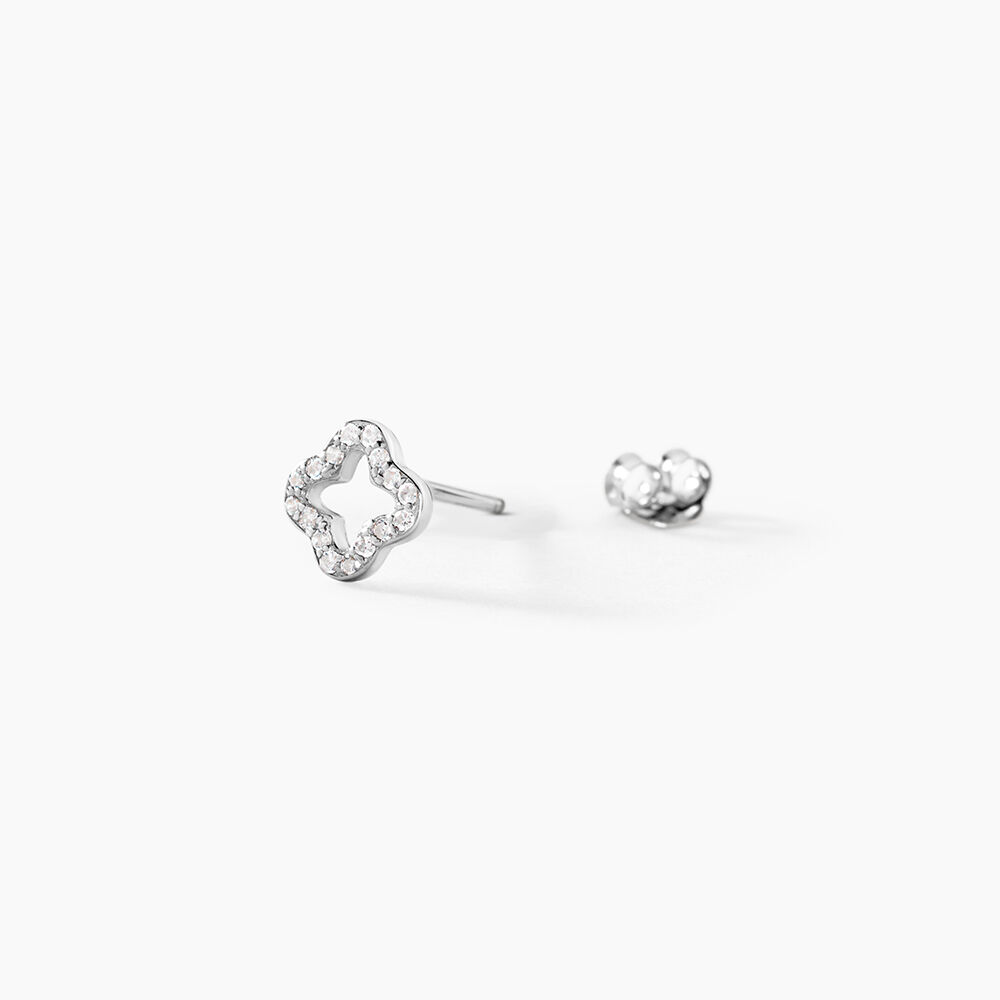Boucles D'oreilles Puces Tully Argent Blanc Oxyde De Zirconium - Puces Femme | Marc Orian