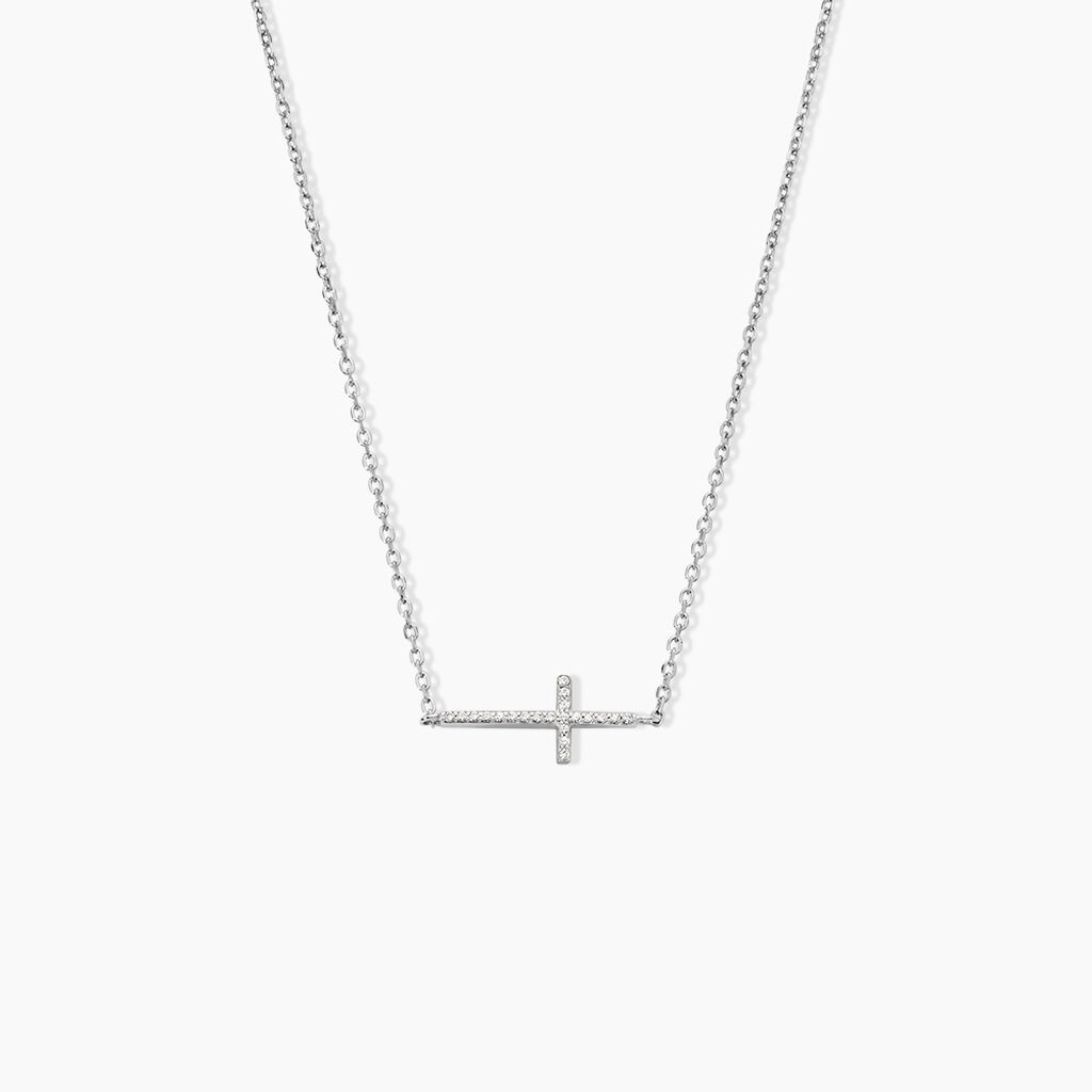 Collier Rayan Argent Blanc Oxyde De Zirconium - Colliers avec pierres Femme | Marc Orian