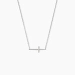 Collier Rayan Argent Blanc Oxyde De Zirconium - Colliers avec pierres Femme | Marc Orian
