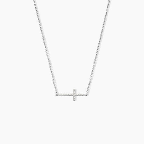 Collier Rayan Argent Blanc Oxyde De Zirconium - Colliers avec pierres Femme | Marc Orian