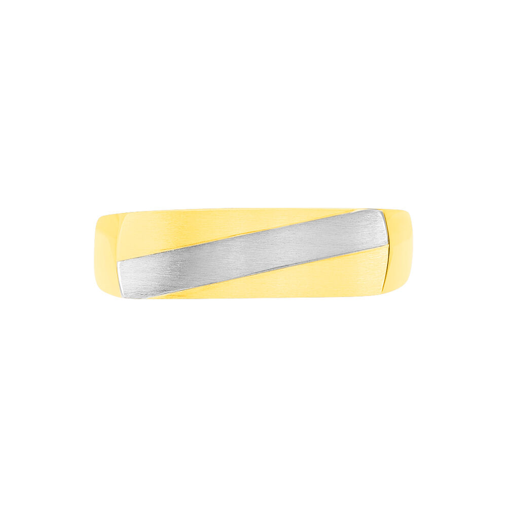 Chevalière Benton Rectangulaire Ligne Or Bicolore - Chevalières Homme | Marc Orian