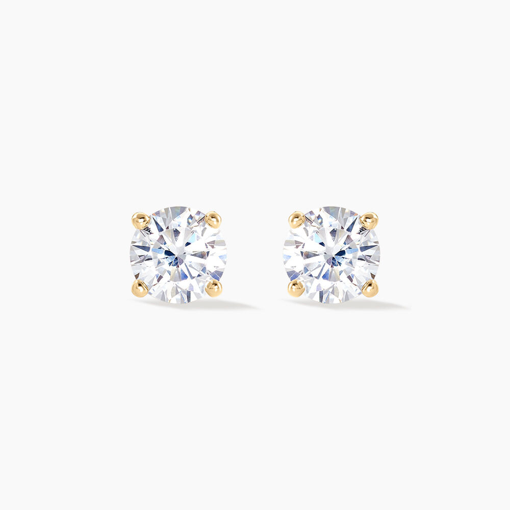 Boucles D'oreilles Puces Nilay Plaqué Or Jaune Oxyde De Zirconium - Puces Femme | Marc Orian