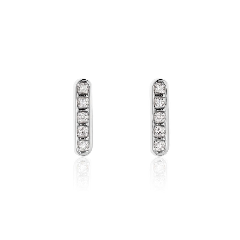 Boucles D'oreilles Puces Rosalin Blanc Diamant Blanc - Puces Femme | Marc Orian