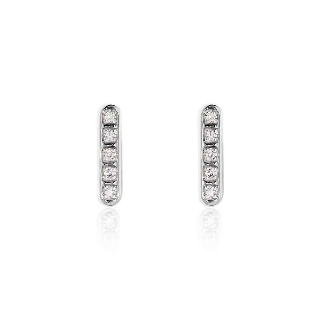 Boucles D'oreilles Puces Rosalin Blanc Diamant Blanc - Puces Femme | Marc Orian