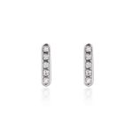 Boucles D'oreilles Puces Rosalin Blanc Diamant Blanc - Puces Femme | Marc Orian