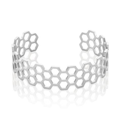 Bracelet Jonc Ouvert Acier Blanc Buglose - Bracelets joncs Femme | Marc Orian