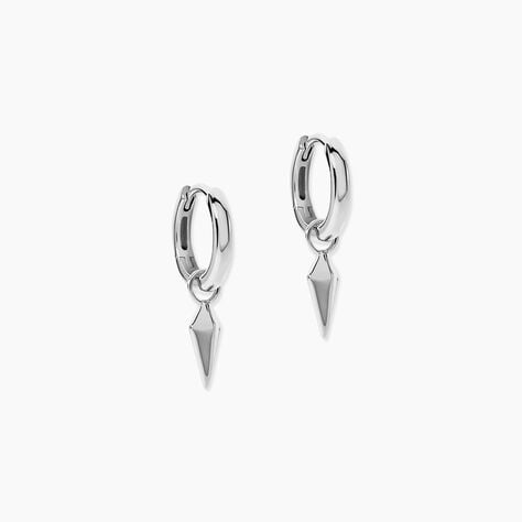 Cr&eacute;oles Trana Argent Blanc - Boucles d'oreilles pampille Femme | Marc Orian