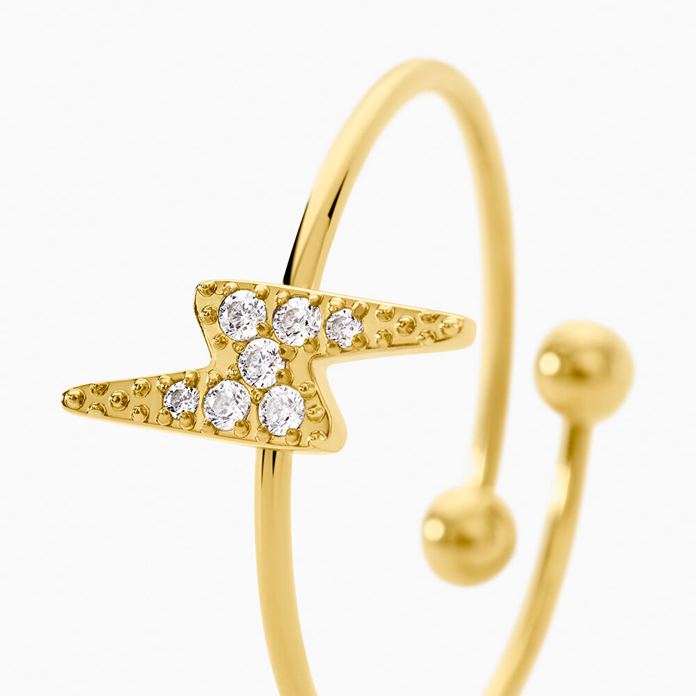 Bague Acier Doré Cristal - Bagues ajustables Femme | Marc Orian