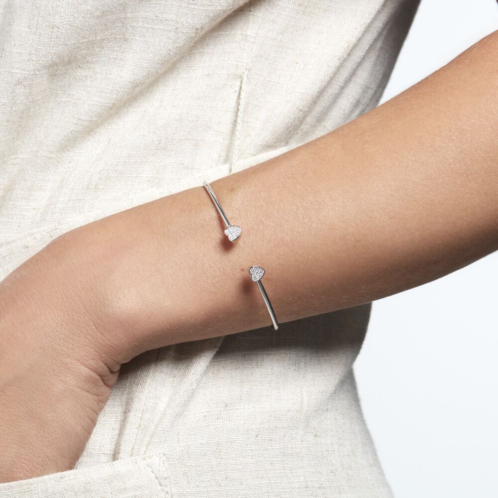 Bracelet Jonc Dea Argent Blanc Oxyde De Zirconium - Bracelets joncs Femme | Marc Orian