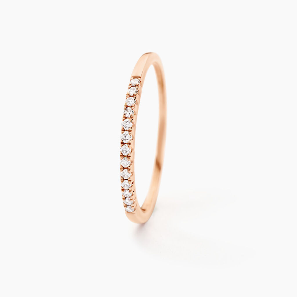 Alliance Pristina Or Rose Diamant - Alliances avec pierres Femme | Marc Orian