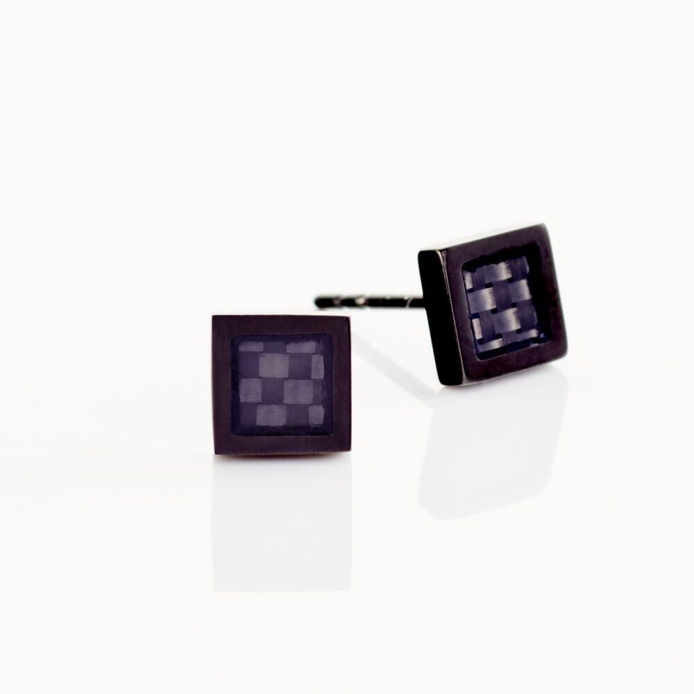 Boucles D'oreilles Puces Phebus Him Acier Noir - Puces Homme | Marc Orian