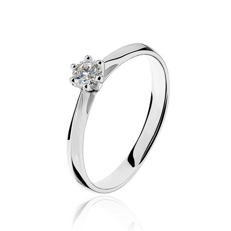 Bague Solitaire Veronika Or Blanc Diamant - Bagues Solitaire Femme | Marc Orian