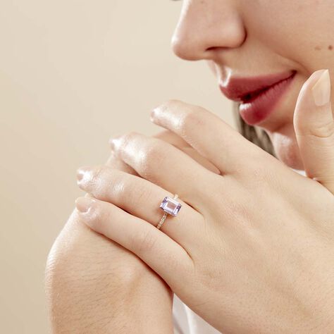 Bague Or Jaune Mone Amethyste Et Oxydes De Zirconium - Bagues Femme | Marc Orian