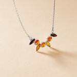 Collier Argent Blanc Sylvaincine Ambre - Colliers avec pierres Femme | Marc Orian