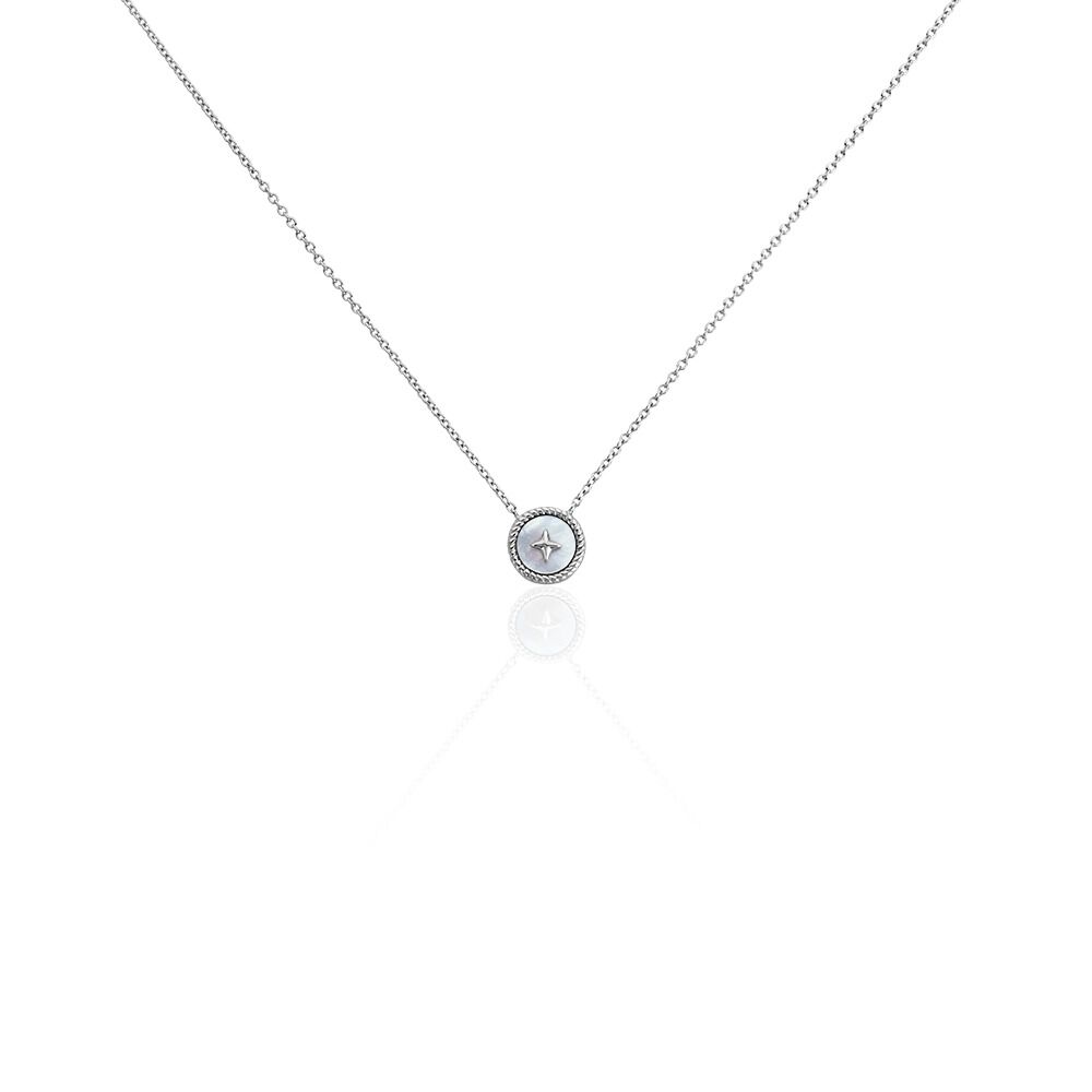 Collier Izarra Argent Blanc Nacre - Colliers avec pierres Femme | Marc Orian