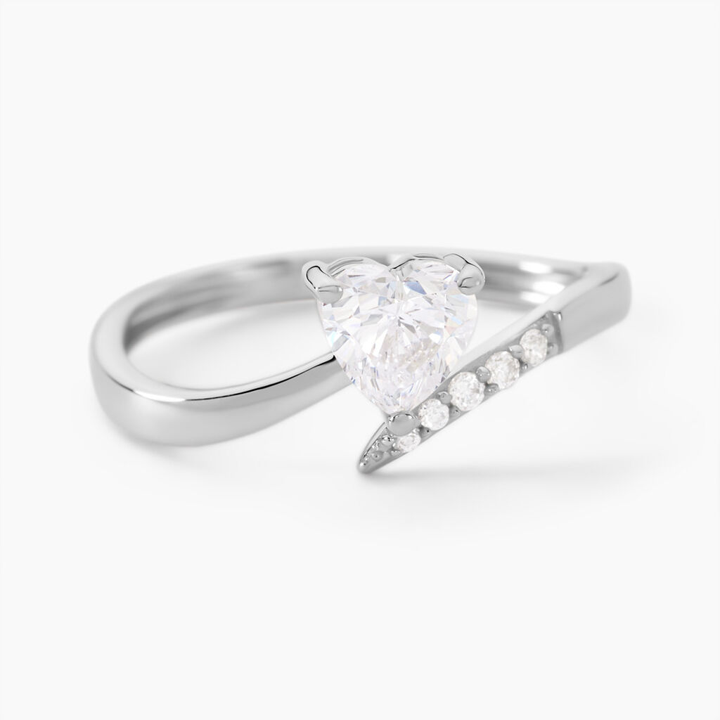 Bague Eva Or Blanc Oxyde De Zirconium - Solitaires Femme | Marc Orian