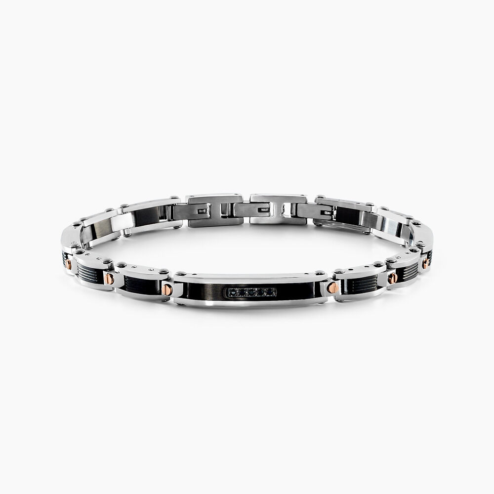 Bracelet Dax Acier Tricolore Oxyde De Zirconium - Bracelets chaînes Homme | Marc Orian