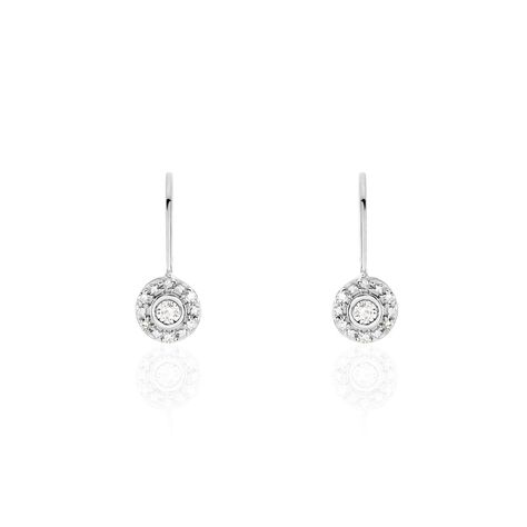 Boucles D'oreilles Pendantes Or Blanc Quin Diamants - Pendantes Femme | Marc Orian