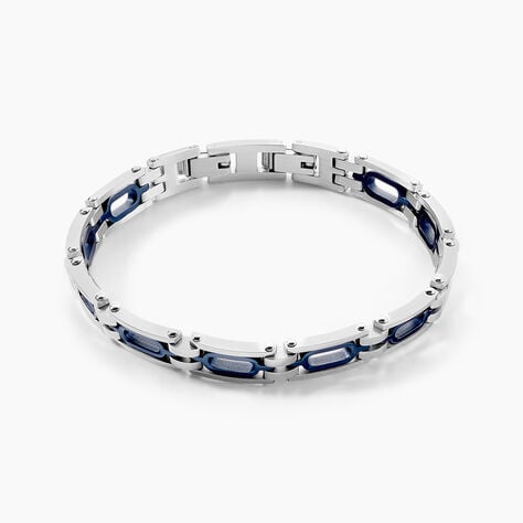 Bracelet Jourdan Wild Acier Blanc Et Bleu - Bracelets mailles Homme | Marc Orian