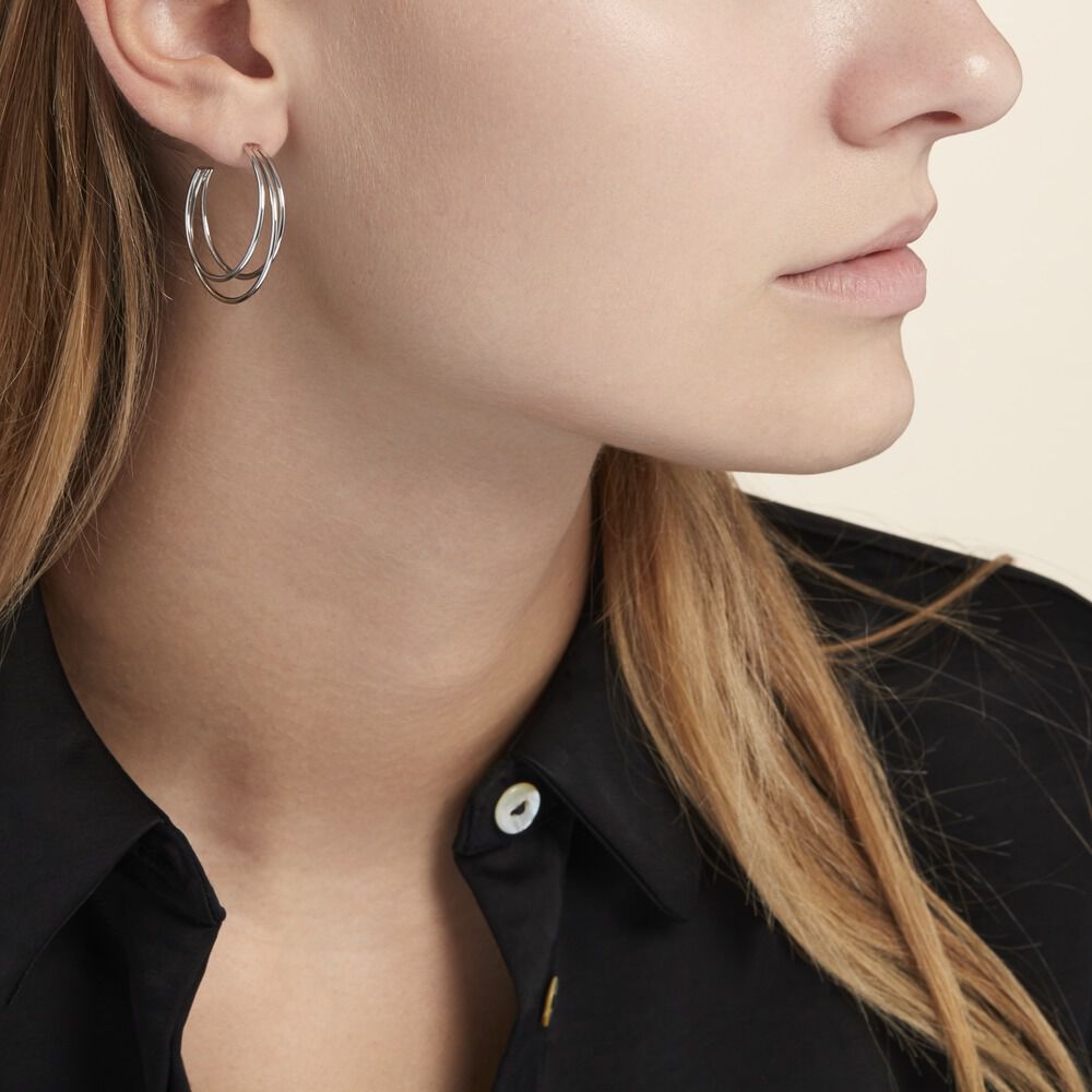 Créoles Argent Blanc Jukka - Créoles Femme | Marc Orian