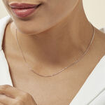 Cha&icirc;ne Igoa Maille For&ccedil;at Diamantee Or Blanc - Chaines Femme | Marc Orian