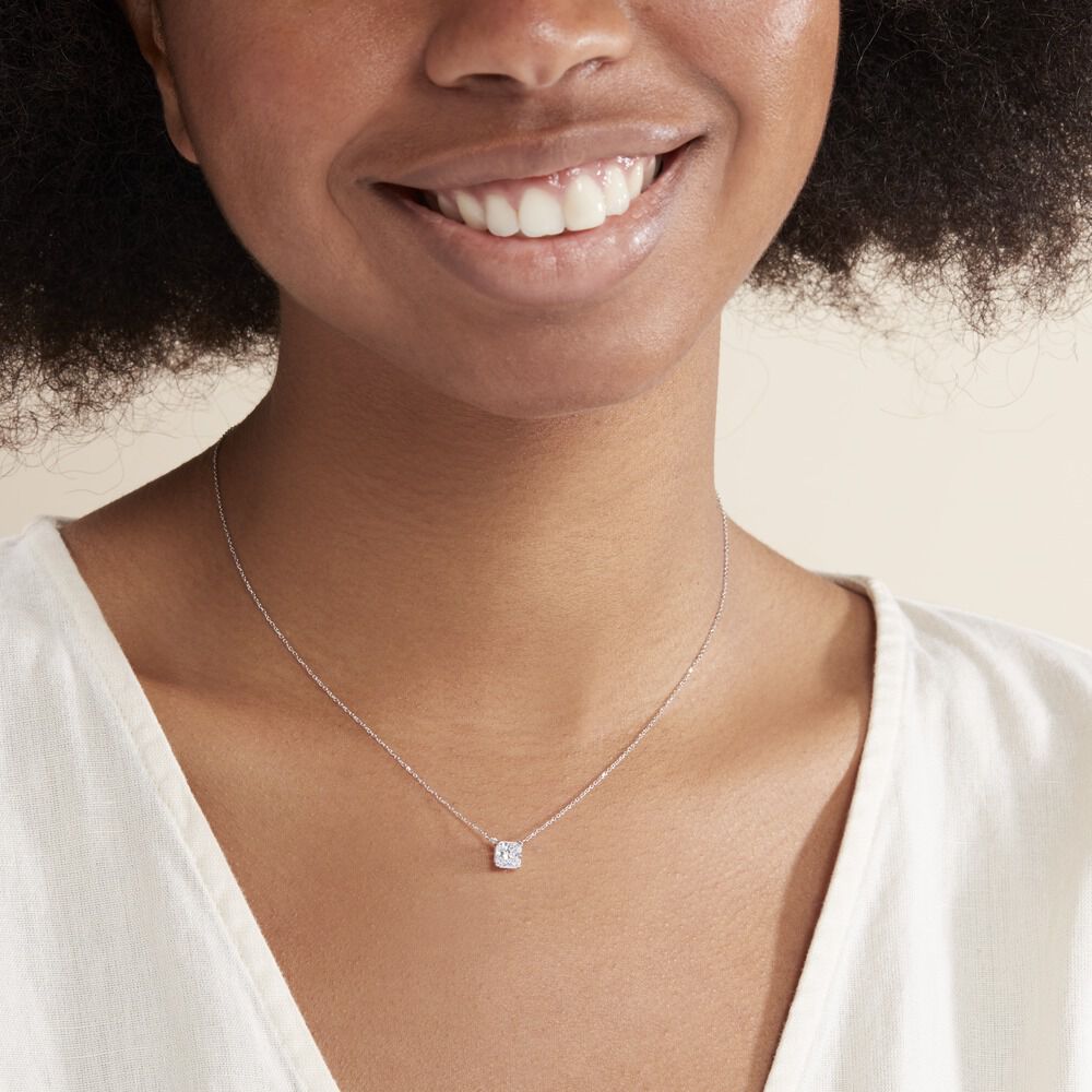 Collier Naziha Or Blanc Oxyde De Zirconium - Colliers avec pierres Femme | Marc Orian