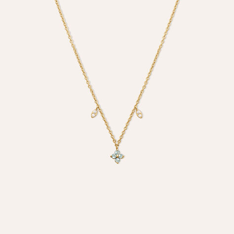 Collier Johara Argent Dor&eacute; A L'Or 750/1000 Topaze Oxyde De Zirconium - Colliers avec pierres Femme | Marc Orian