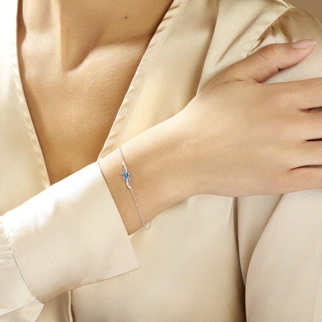 Bracelet Argent Blanc Avalon Oxyde De Zirconium - Bracelets chaînes Femme | Marc Orian