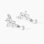 Boucles D'oreilles Pendantes Bertha Argent Blanc Oxyde De Zirconium - Pendantes Femme | Marc Orian