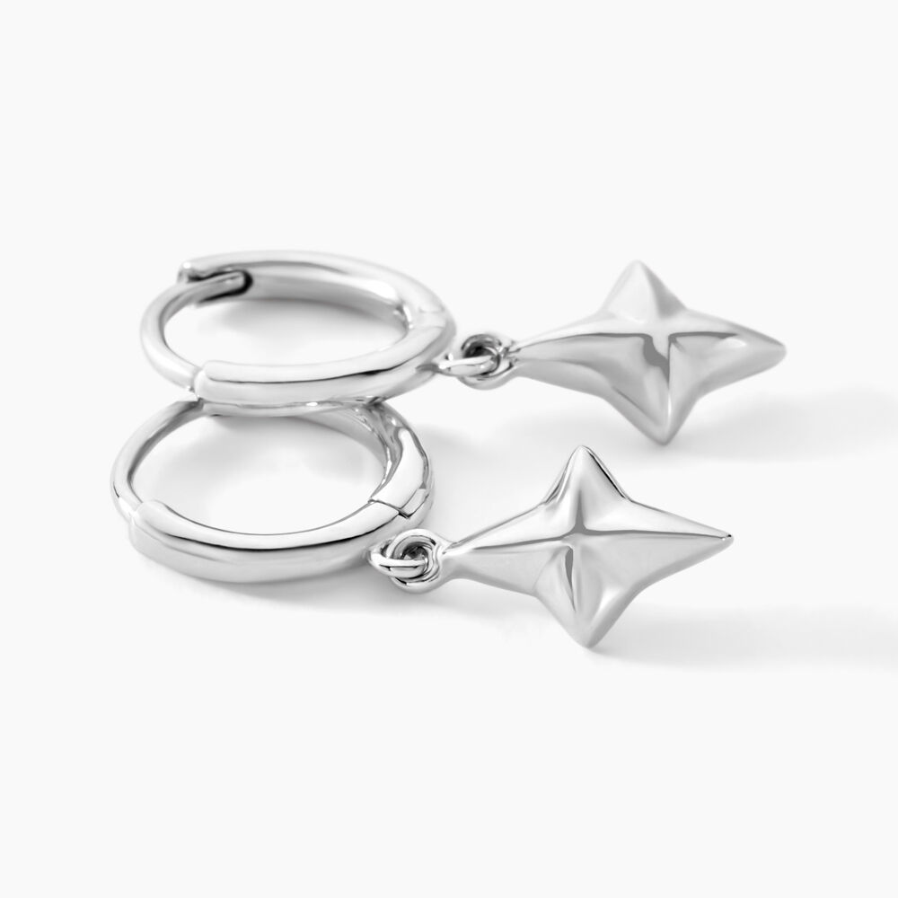 Cr&eacute;oles Spell Argent Blanc - Boucles d'oreilles pampille Femme | Marc Orian