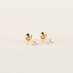 Boucles D'oreilles Puces Isaora Or Jaune Oxyde De Zirconium - Puces Famille | Marc Orian