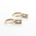 Creoles Plaqu&eacute; Or Regan Oxydes De Zirconium - Puces Femme | Marc Orian