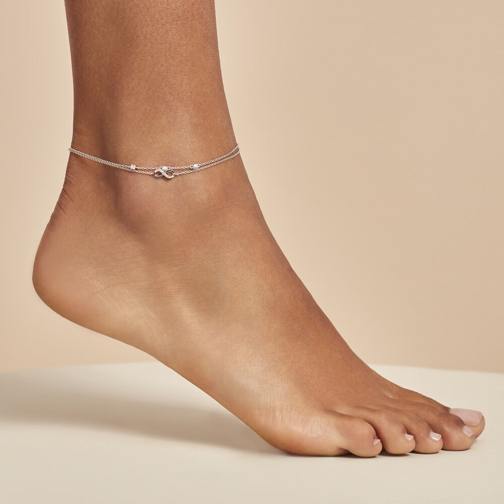 Chaîne De Cheville Aurelio Argent Blanc Oxyde De Zirconium - Chaines de cheville Femme | Marc Orian