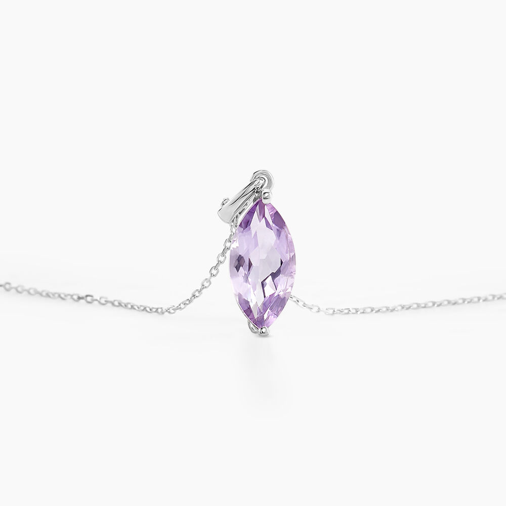 Collier Or Blanc Raquel Améthyste - Colliers avec pierres Femme | Marc Orian