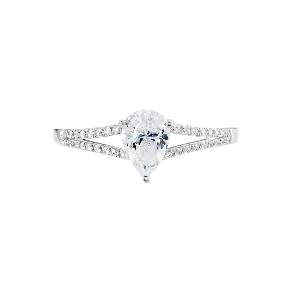 Bague Or Blanc Marinda Oxyde De Zirconium - Solitaires Femme | Marc Orian