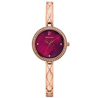 cadran bicolore doré / rose fond fuschia bracelet acier bicolore