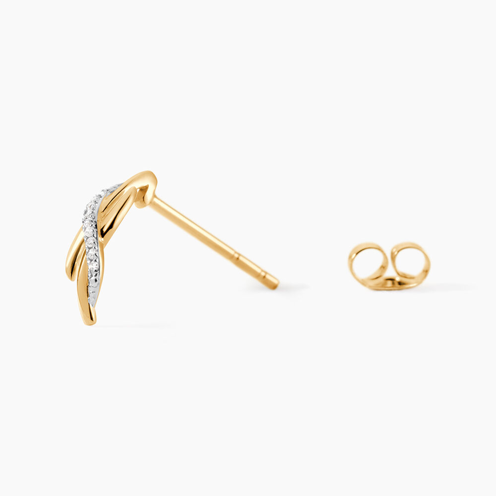 Boucles D'oreilles Puces Ester Or Jaune Diamant - Puces Femme | Marc Orian