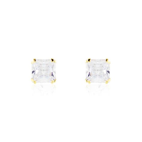 Boucles D'oreilles Puces Or Jaune Doreen Oxydes De Zirconium - Puces Famille | Marc Orian