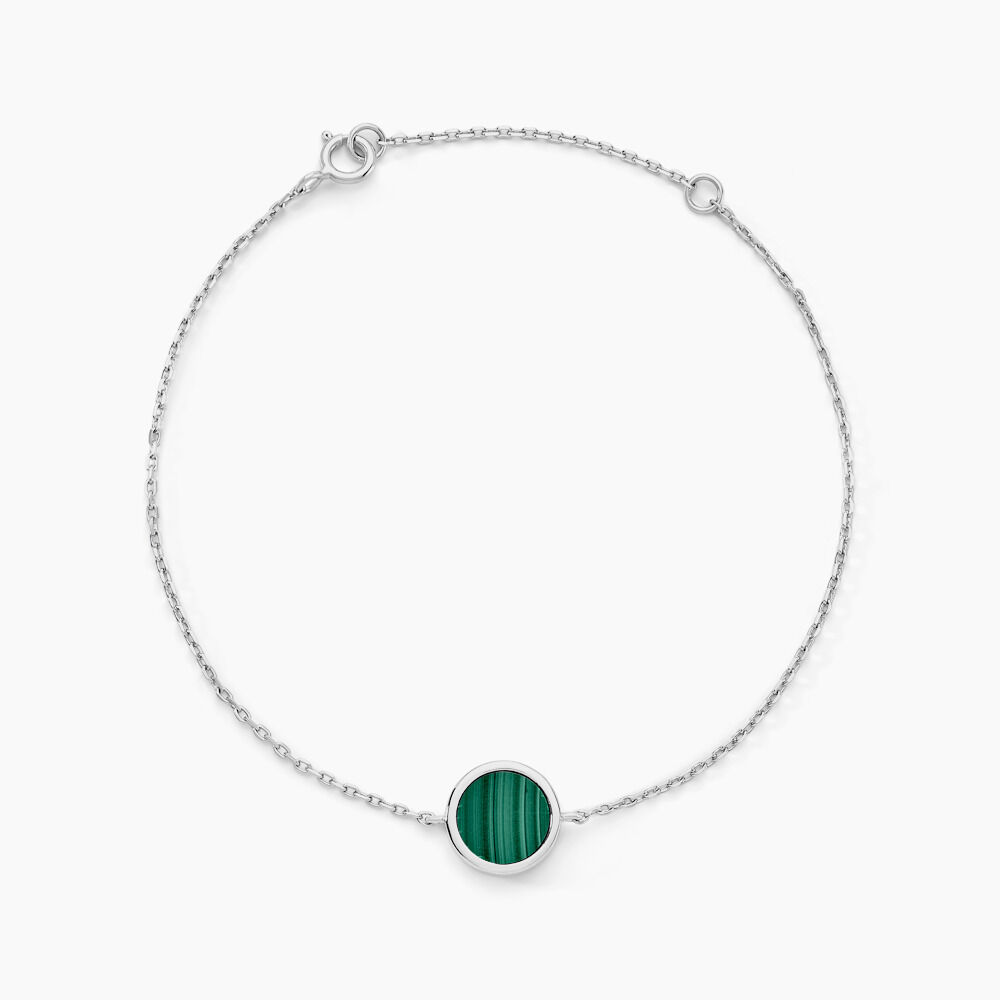Bracelet Lunatique Argent Blanc Malachite Onyx -  Femme | Marc Orian