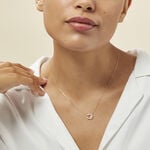 ABSOLU Damen Collier Gold Bicolor 375 (9 Karat) Diamant Wei&szlig; 0,07 ct Kreis - Colliers avec pierres Femme | Marc Orian