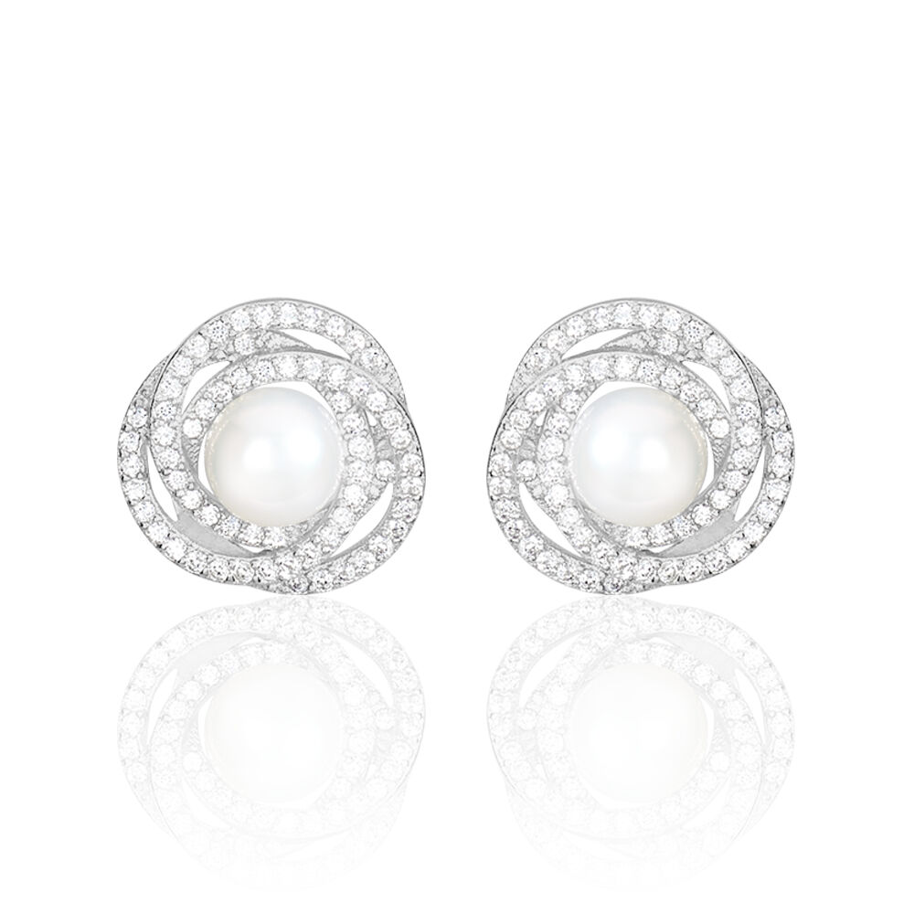 Boucles D'oreilles Pendantes Matilda Argent  Perle Culture Et Oxyde -  Femme | Marc Orian