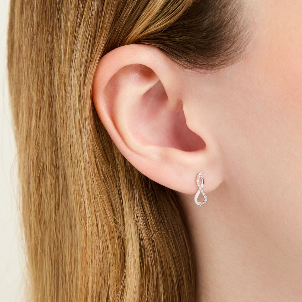 Boucles D'oreilles Puces Samy Or Blanc Diamant - Puces Femme | Marc Orian