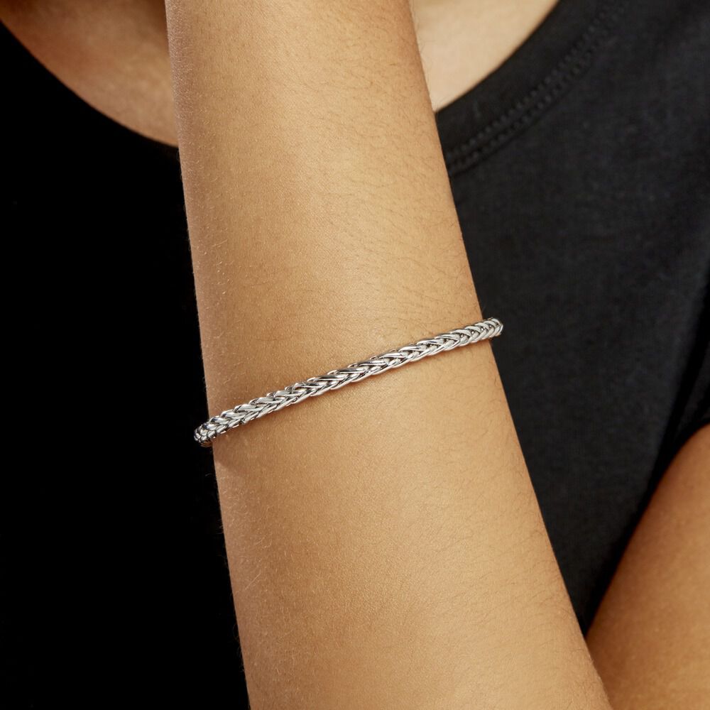 Bracelet Jany Maille Palmier Or Blanc - Bracelets mailles Femme | Marc Orian