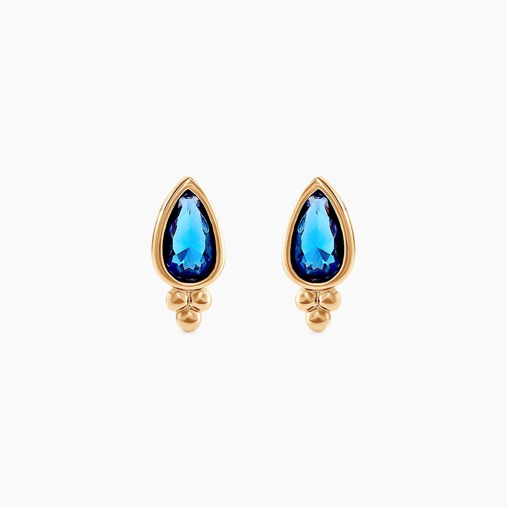 Boucles D'oreilles Puces Marika Plaqué Or Doré Pierre D'imitation - Puces Femme | Marc Orian