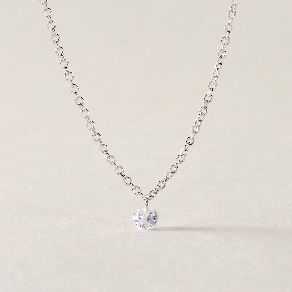 Collier Court Argent Blanc Constantin Oxyde De Zirconium - Colliers ras du cou Femme | Marc Orian