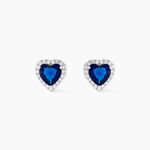Boucles D'oreilles Puces Argent Blanc Sphinx Pierre - Puces Femme | Marc Orian