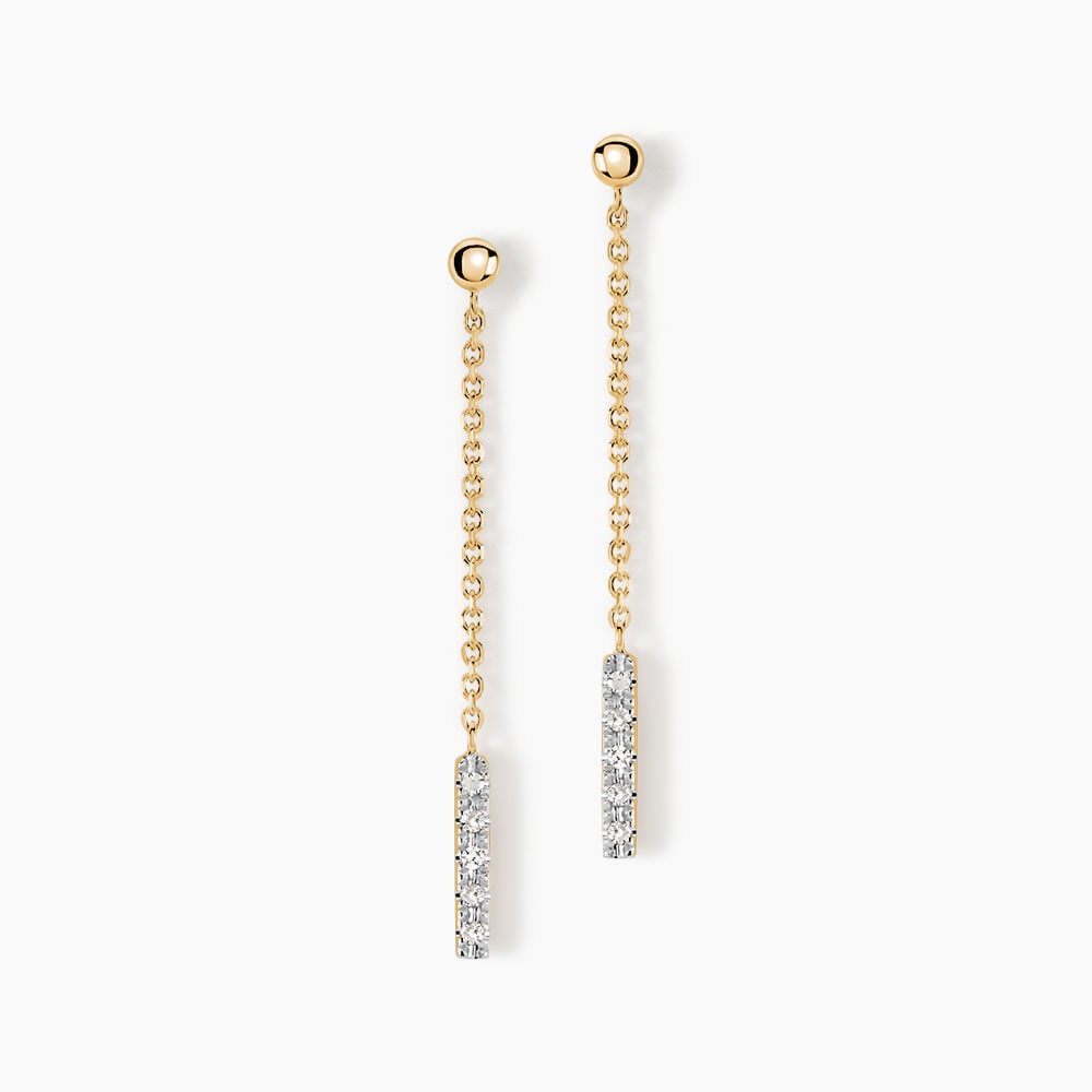 Boucles D'oreilles Pendantes Marjenka Or Jaune Diamant - Pendantes Femme | Marc Orian